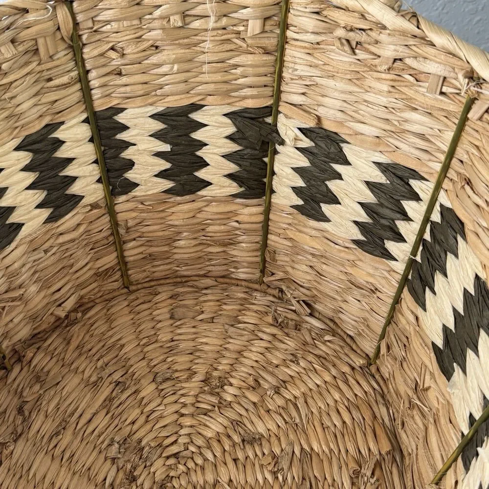 Wicker Basket With Handles 21Lx15Wx10D Laundry Blanket Storage Toy Organizer